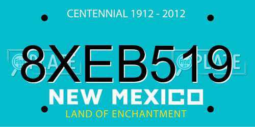 8XEB519 New Mexico License Plate