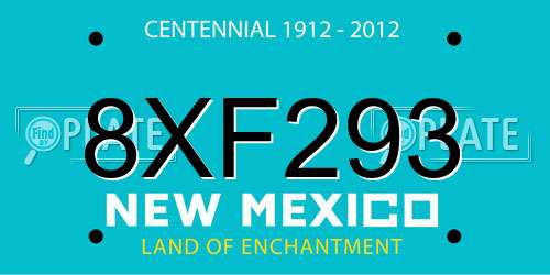 8XF293 New Mexico License Plate
