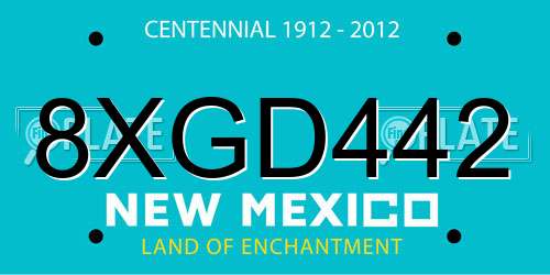 8XGD442 New Mexico License Plate