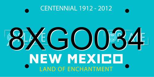 8XGO034 New Mexico License Plate