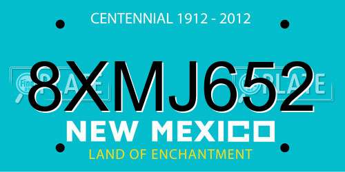8XMJ652 New Mexico License Plate