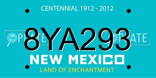 8YA293 New Mexico License Plate