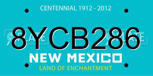8YCB286 New Mexico License Plate