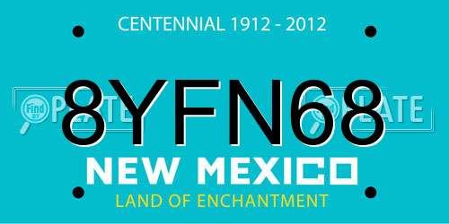 8YFN68 New Mexico License Plate