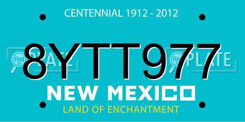 8YTT977 New Mexico License Plate
