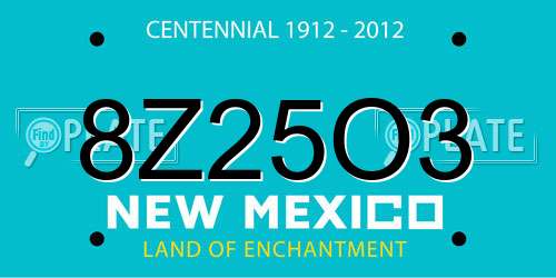 8Z25O3 New Mexico License Plate