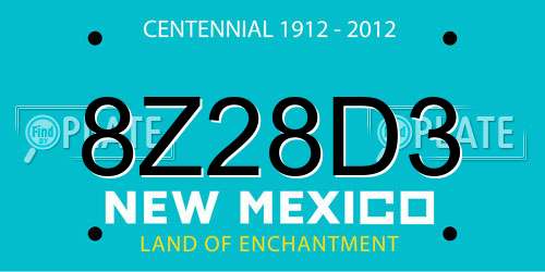 8Z28D3 New Mexico License Plate