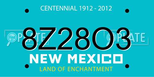 8Z28O3 New Mexico License Plate