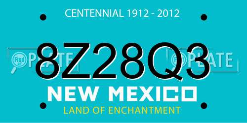 8Z28Q3 New Mexico License Plate