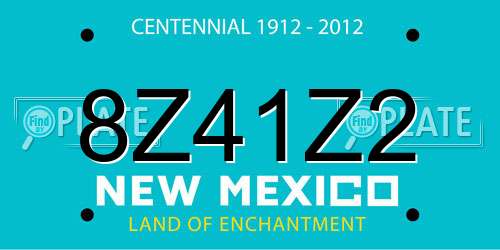 8Z41Z2 New Mexico License Plate