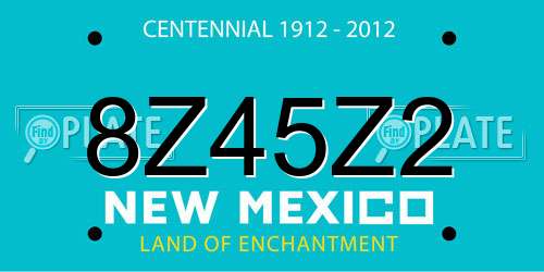 8Z45Z2 New Mexico License Plate