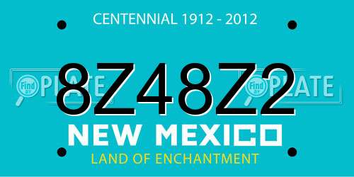 8Z48Z2 New Mexico License Plate