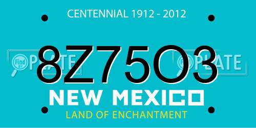 8Z75O3 New Mexico License Plate