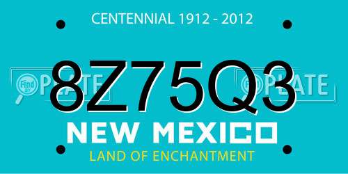 8Z75Q3 New Mexico License Plate
