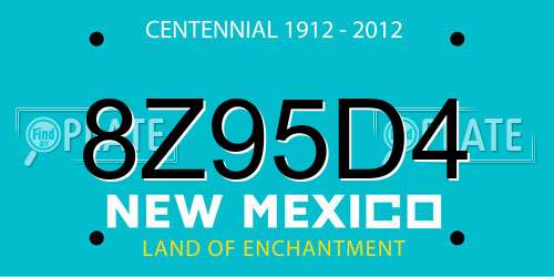 8Z95D4 New Mexico License Plate