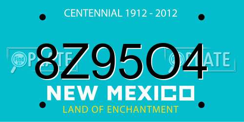 8Z95O4 New Mexico License Plate