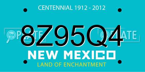 8Z95Q4 New Mexico License Plate