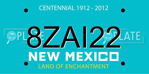 8ZAI22 New Mexico License Plate