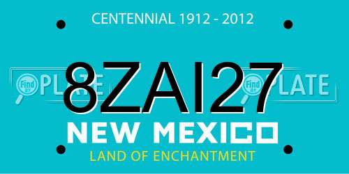 8ZAI27 New Mexico License Plate
