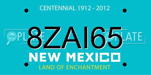 8ZAI65 New Mexico License Plate