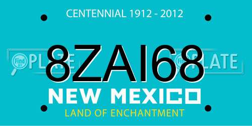 8ZAI68 New Mexico License Plate