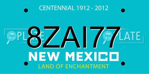 8ZAI77 New Mexico License Plate
