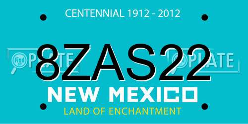 8ZAS22 New Mexico License Plate