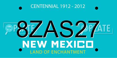 8ZAS27 New Mexico License Plate