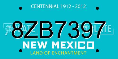8ZB7397 New Mexico License Plate