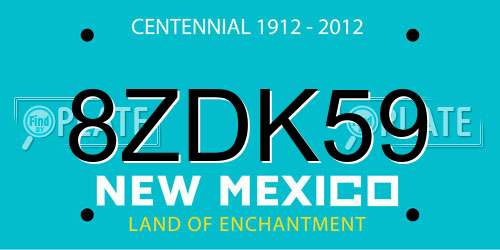 8ZDK59 New Mexico License Plate