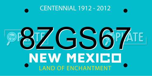 8ZGS67 New Mexico License Plate