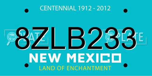 8ZLB233 New Mexico License Plate