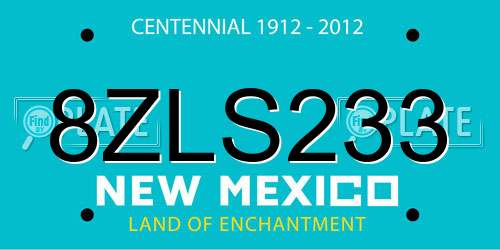 8ZLS233 New Mexico License Plate