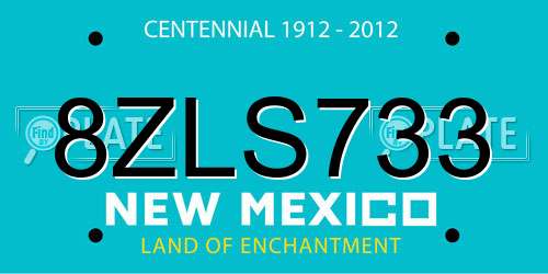 8ZLS733 New Mexico License Plate