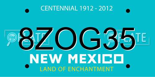 8ZOG35 New Mexico License Plate
