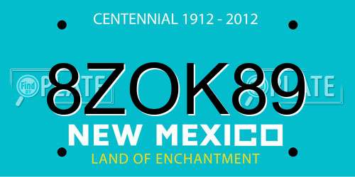 8ZOK89 New Mexico License Plate