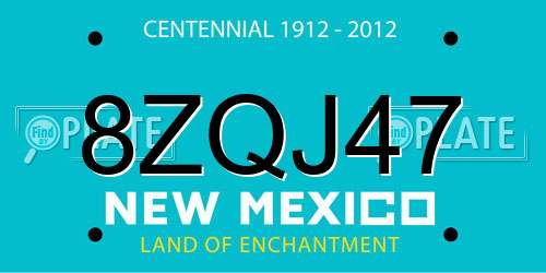8ZQJ47 New Mexico License Plate