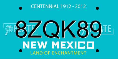 8ZQK89 New Mexico License Plate