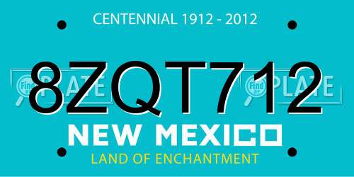 8ZQT712 New Mexico License Plate