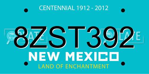 8ZST392 New Mexico License Plate