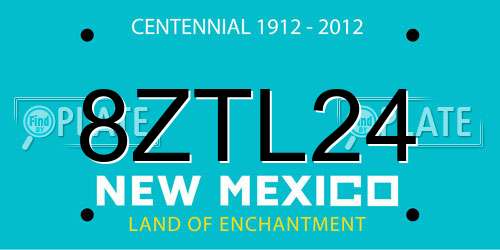 8ZTL24 New Mexico License Plate