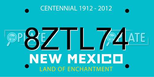 8ZTL74 New Mexico License Plate