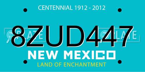8ZUD447 New Mexico License Plate