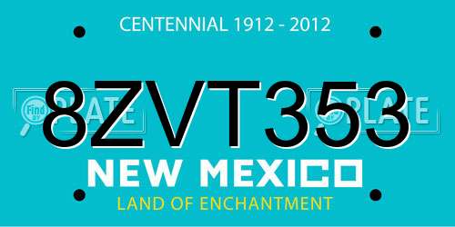 8ZVT353 New Mexico License Plate
