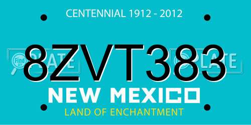 8ZVT383 New Mexico License Plate