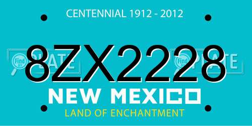 8ZX2228 New Mexico License Plate