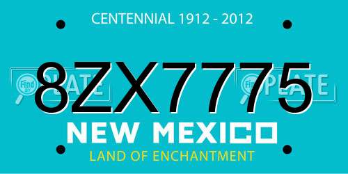 8ZX7775 New Mexico License Plate
