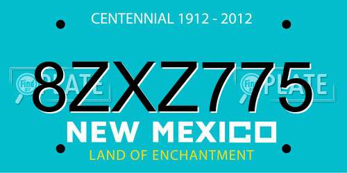 8ZXZ775 New Mexico License Plate