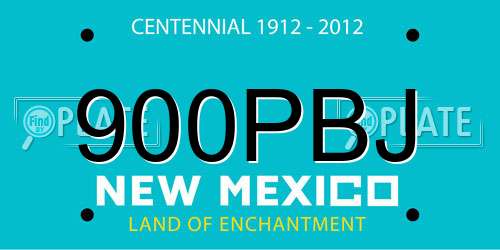 900PBJ New Mexico License Plate