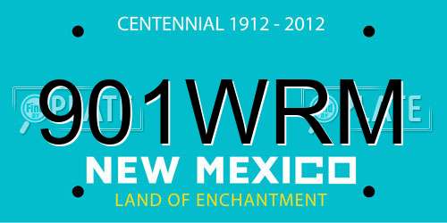 901WRM New Mexico License Plate